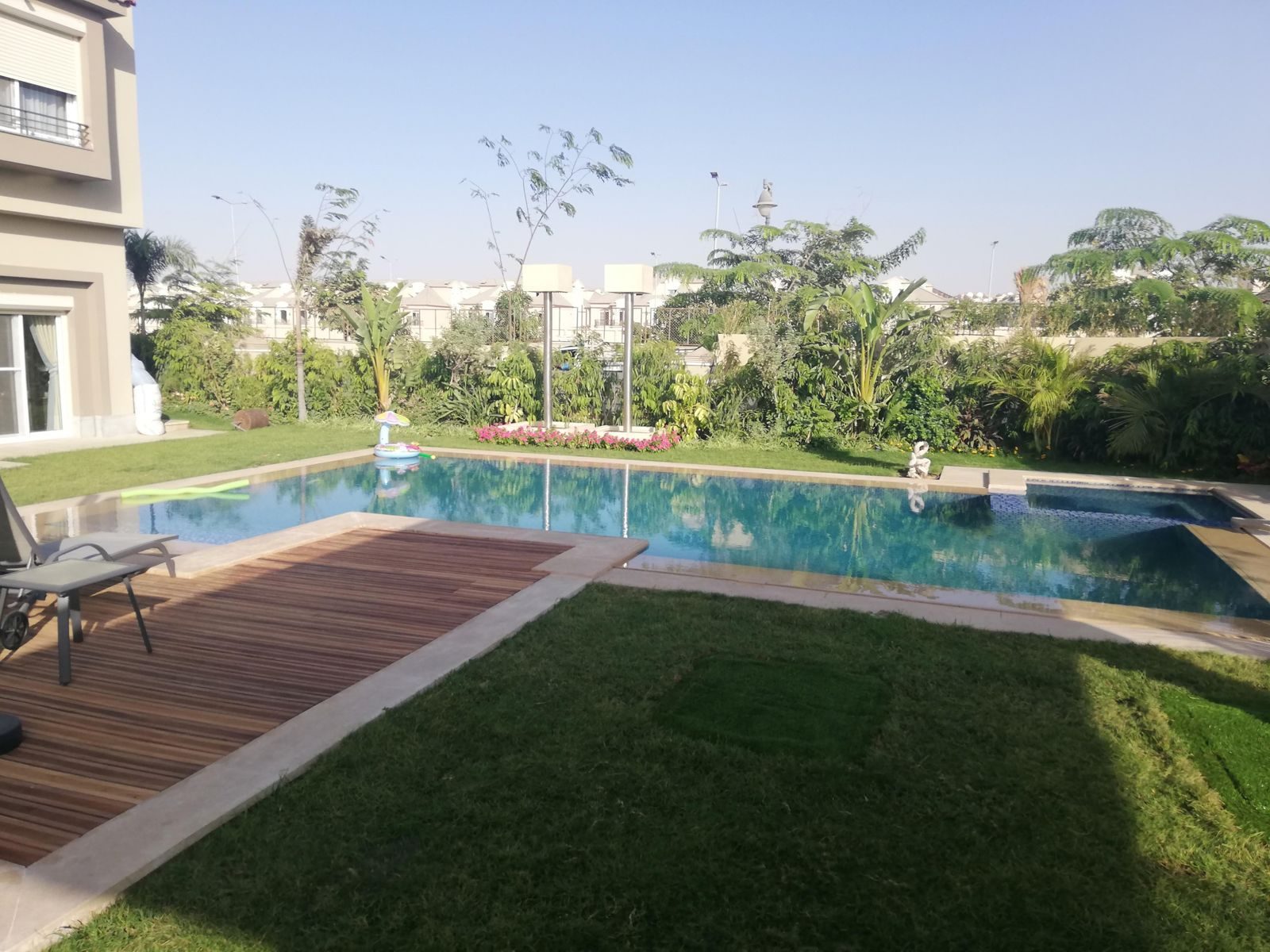 Garden pool with timber deck